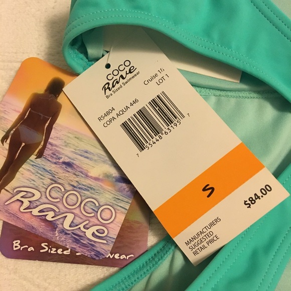 NEW One piece swimsuit. Aqua/black - Picture 6 of 7